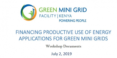 Productive Use of Energy Applications in Off-Grid Energy Systems - Workshop 2 July 2019